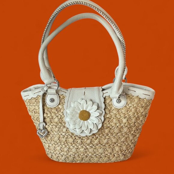 Brighton Daisy Dee Vintage Straw Shoulder Bag - Picture 2 of 16